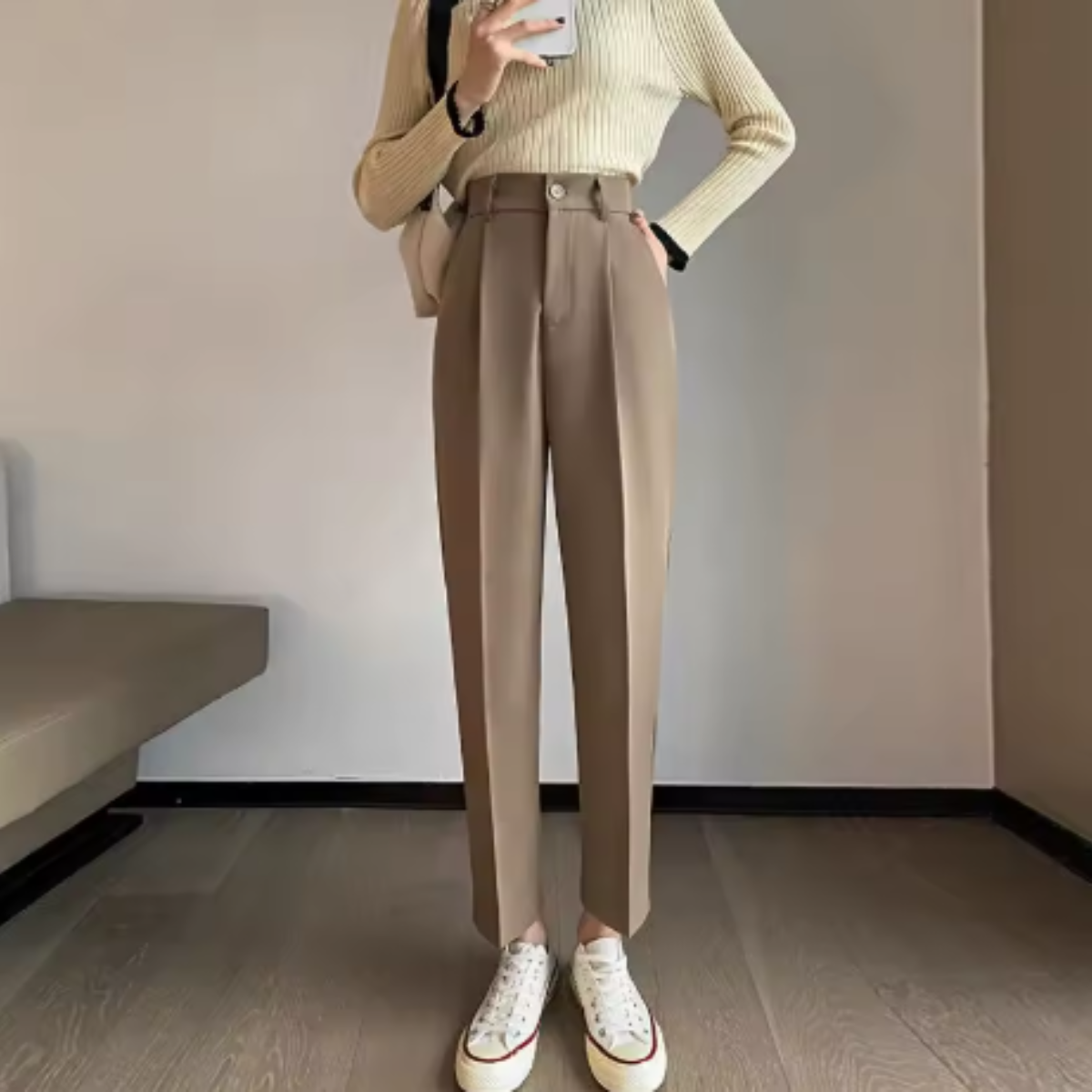 [Leve 3 e Pague 2] Calça de Alfaiataria Aurora Cintura Alta | Sofisticação e Conforto em Um Só Look